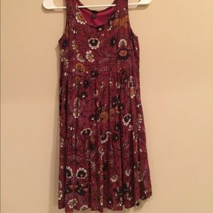 maroon floral dress